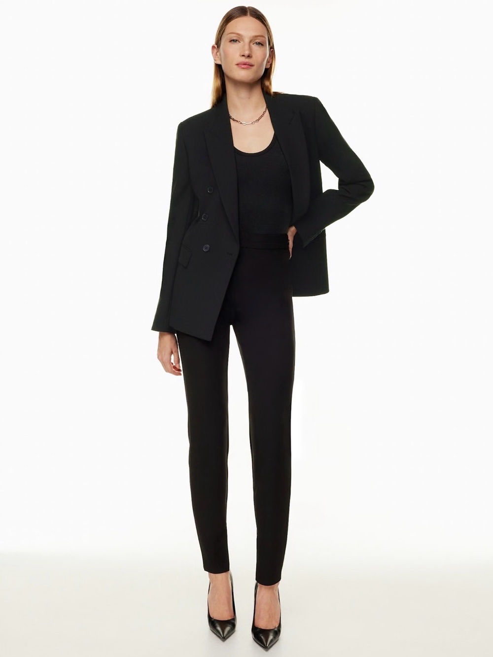 Babaton Aritzia Black High-Rise Zip Hem Pants Size 6 NWT